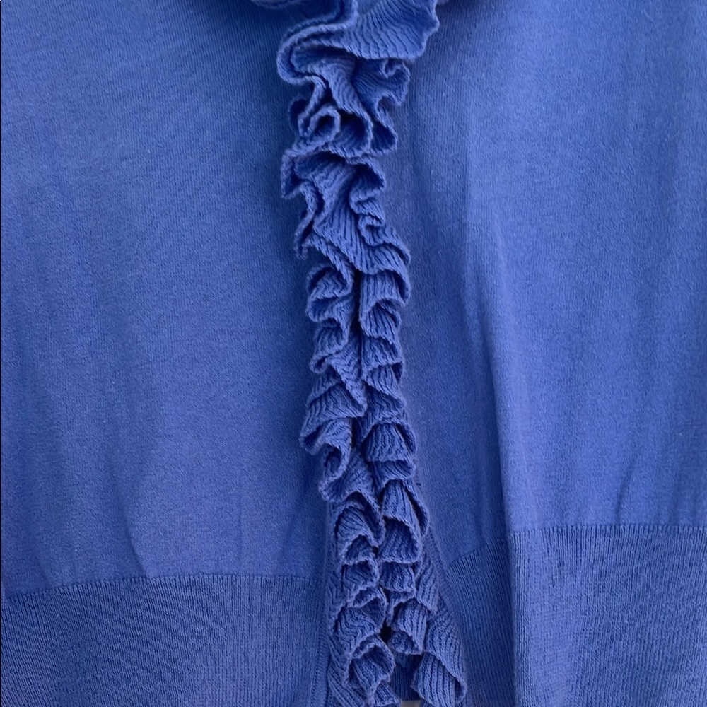 Moda International Blue Ruffled Cardigan - Picture 4 of 6